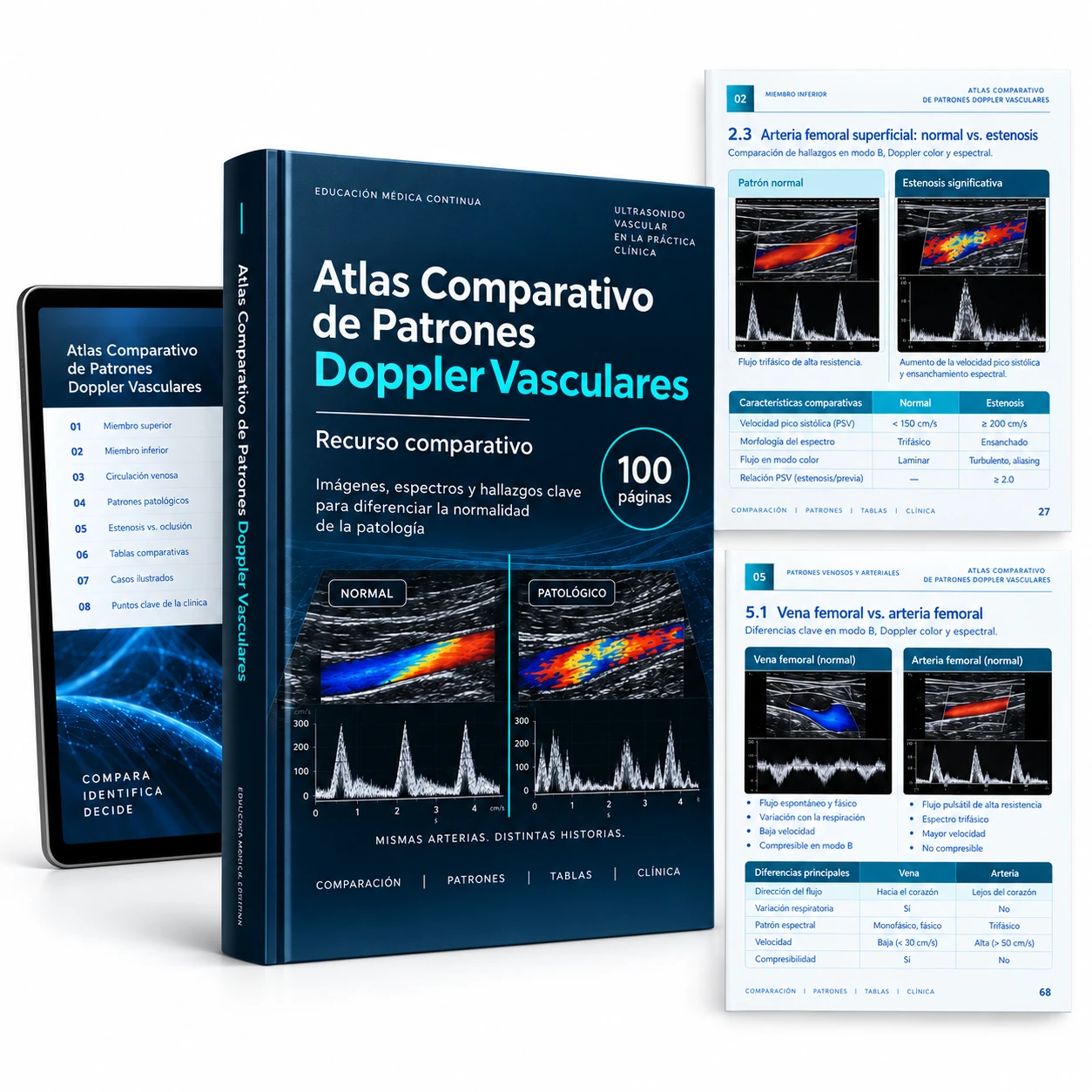 Mockup digital: Atlas Comparativo de Patrones Radiográficos Torácicos